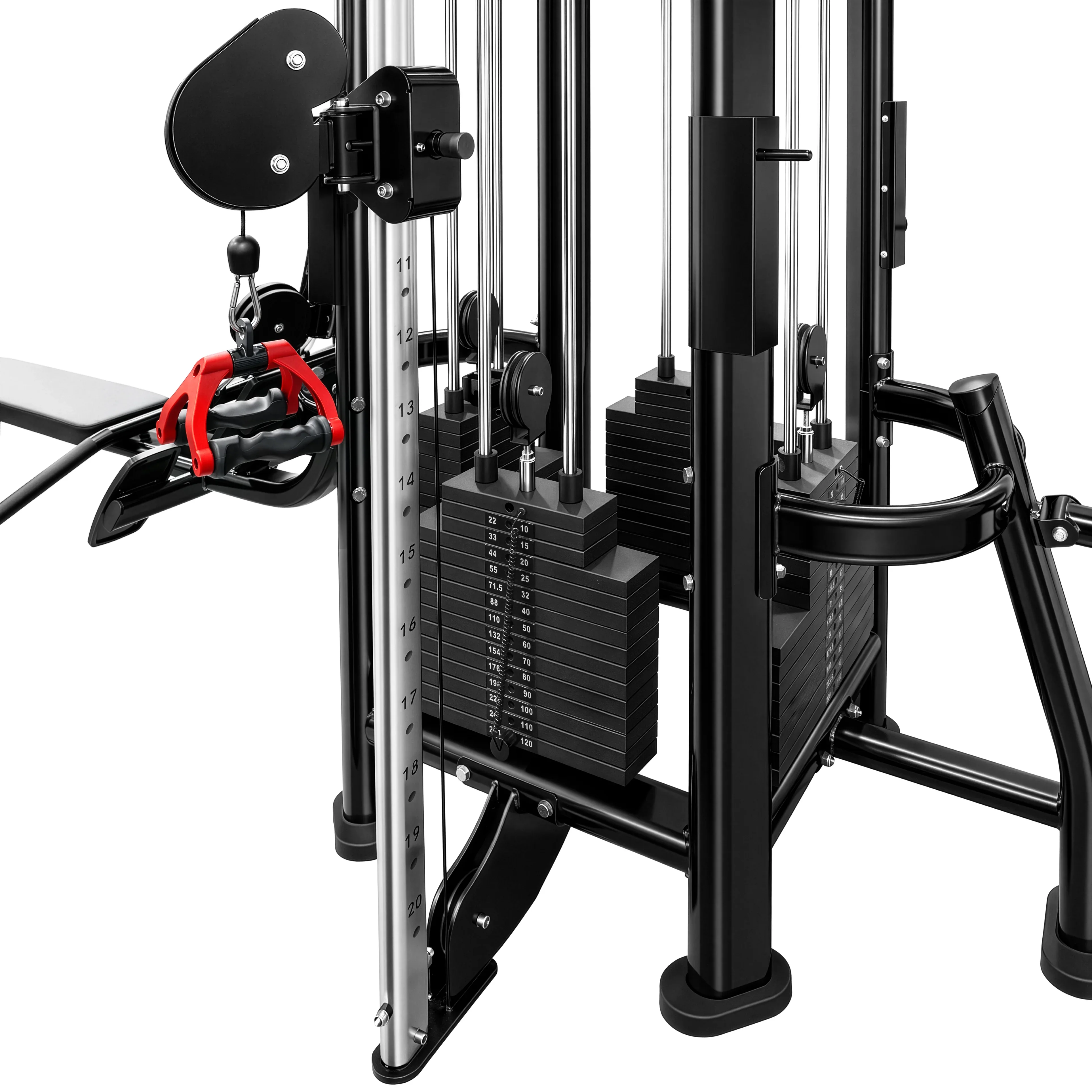 French Fitness FFB Black 4 Stack Multi Jungle Gym (New) - Image 8
