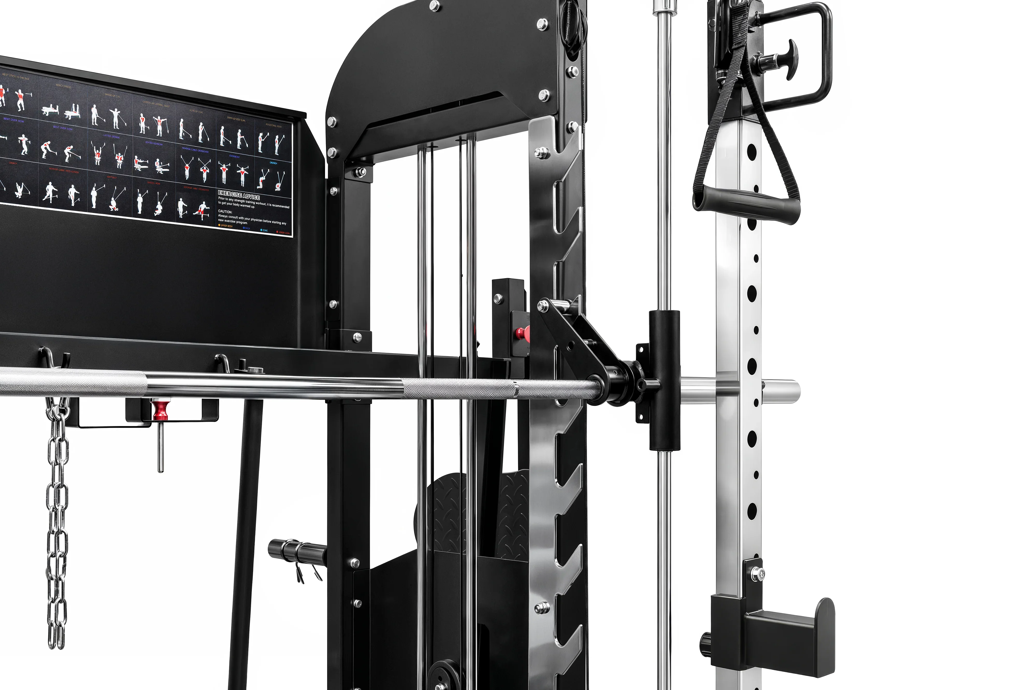 French Fitness FSR90 Functional Trainer Smith & Squat Rack Machine (New) - Image 14