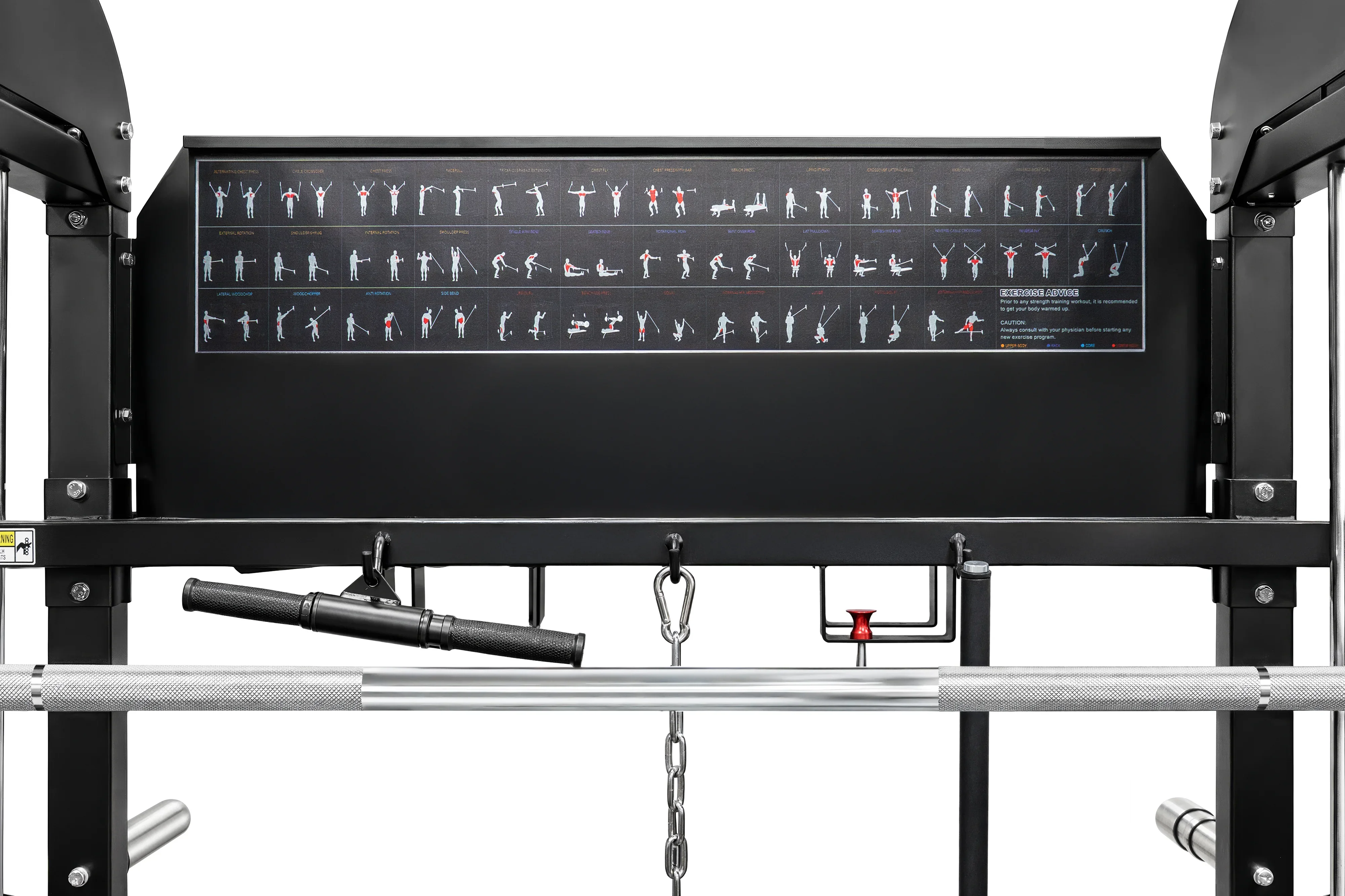 French Fitness FSR90 Functional Trainer Smith & Squat Rack Machine (New) - Image 16